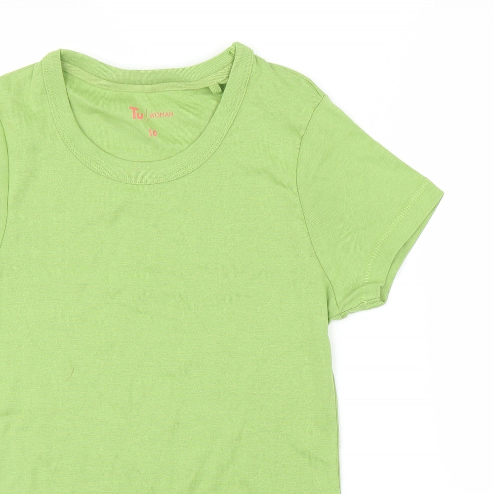 TU Womens Green   Basic T-Shirt Size 10