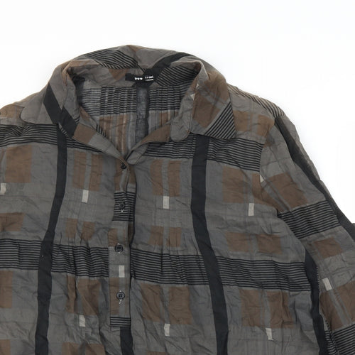 TFNC Womens Grey Geometric  Basic Blouse Size L