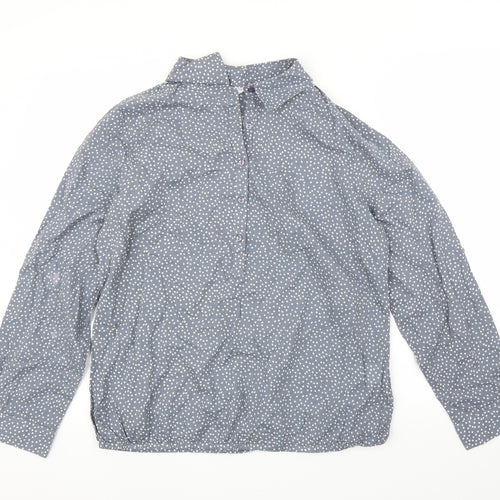 Preworn Womens Grey Polka Dot  Basic Blouse Size 16