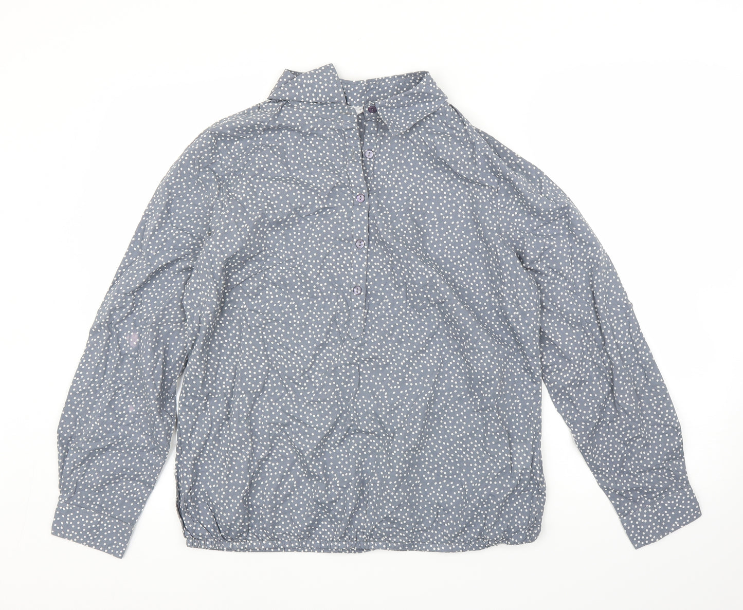 Preworn Womens Grey Polka Dot  Basic Blouse Size 16