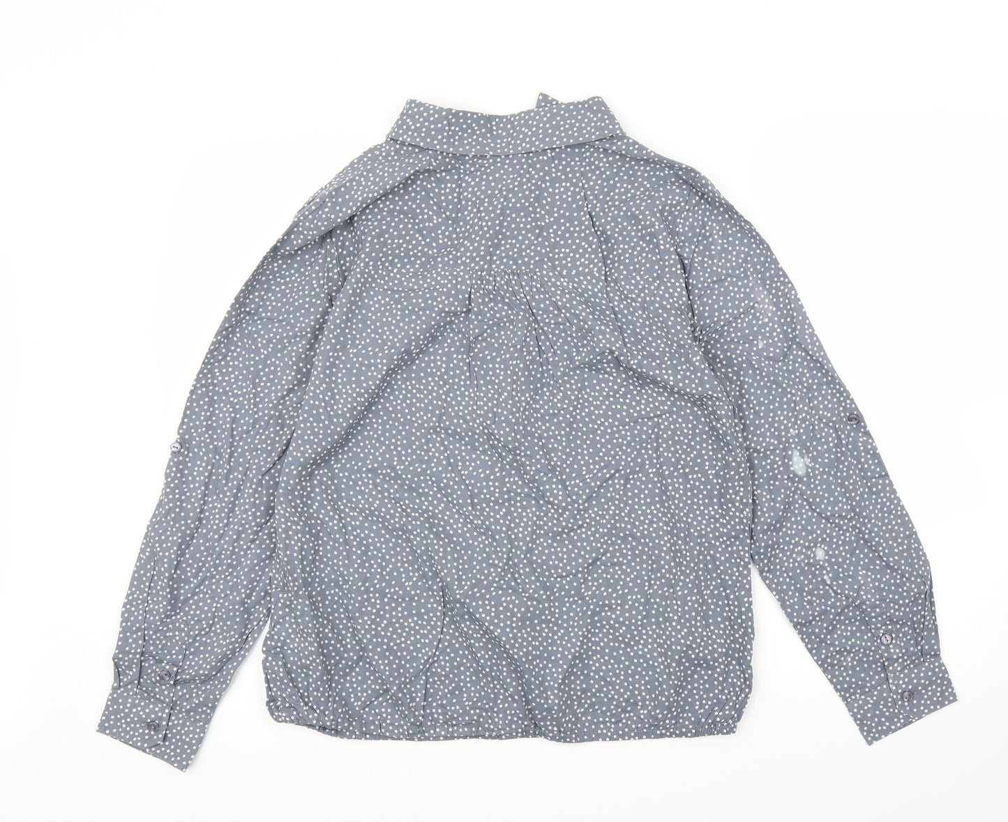 Preworn Womens Grey Polka Dot  Basic Blouse Size 16