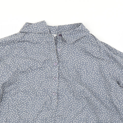 Preworn Womens Grey Polka Dot  Basic Blouse Size 16