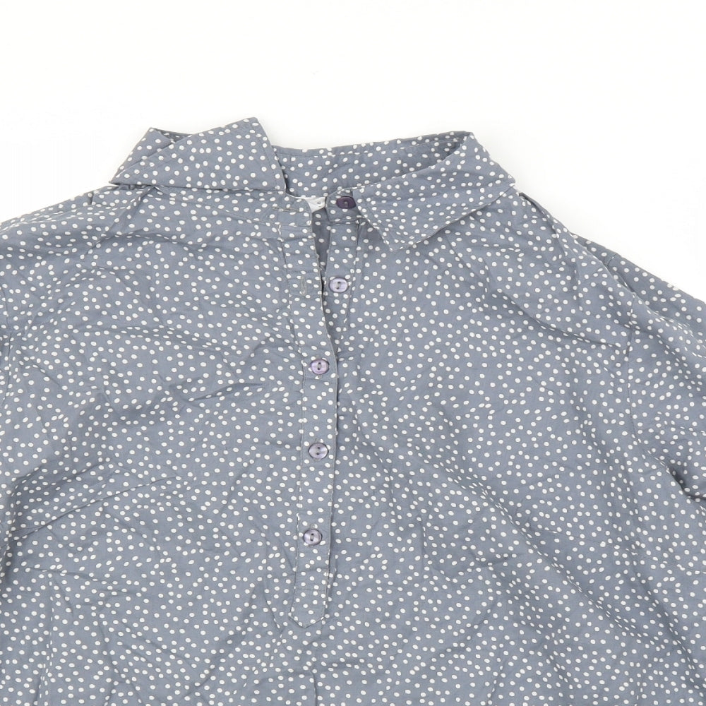 Preworn Womens Grey Polka Dot  Basic Blouse Size 16