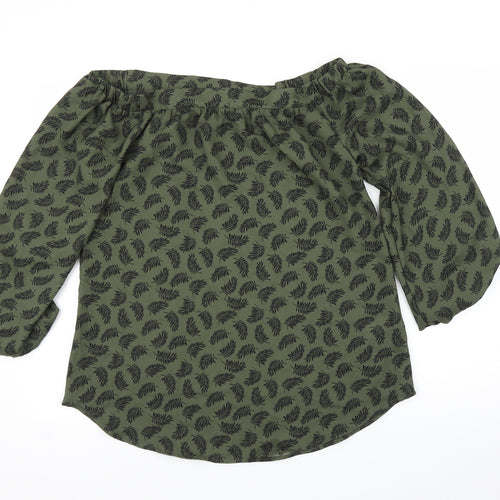 Pep&Co Womens Green Floral  Basic Blouse Size 8
