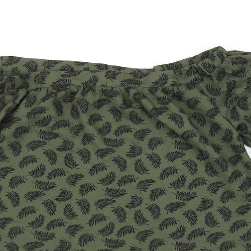 Pep&Co Womens Green Floral  Basic Blouse Size 8