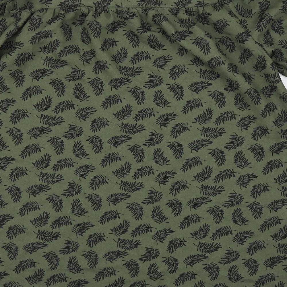 Pep&Co Womens Green Floral  Basic Blouse Size 8