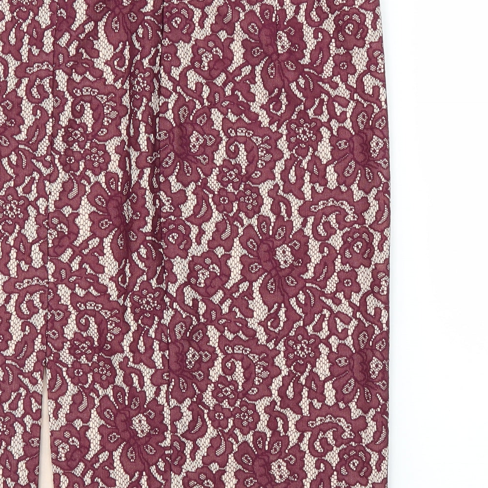 NEXT Womens Purple Floral  Straight & Pencil Skirt Size 12