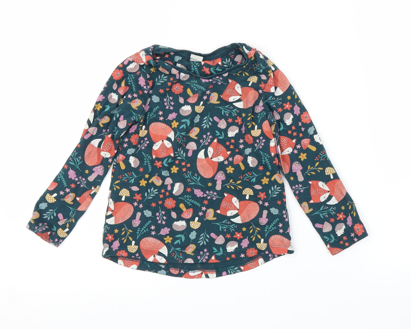 TU Girls Green Animal Print  Basic T-Shirt Size 2-3 Years