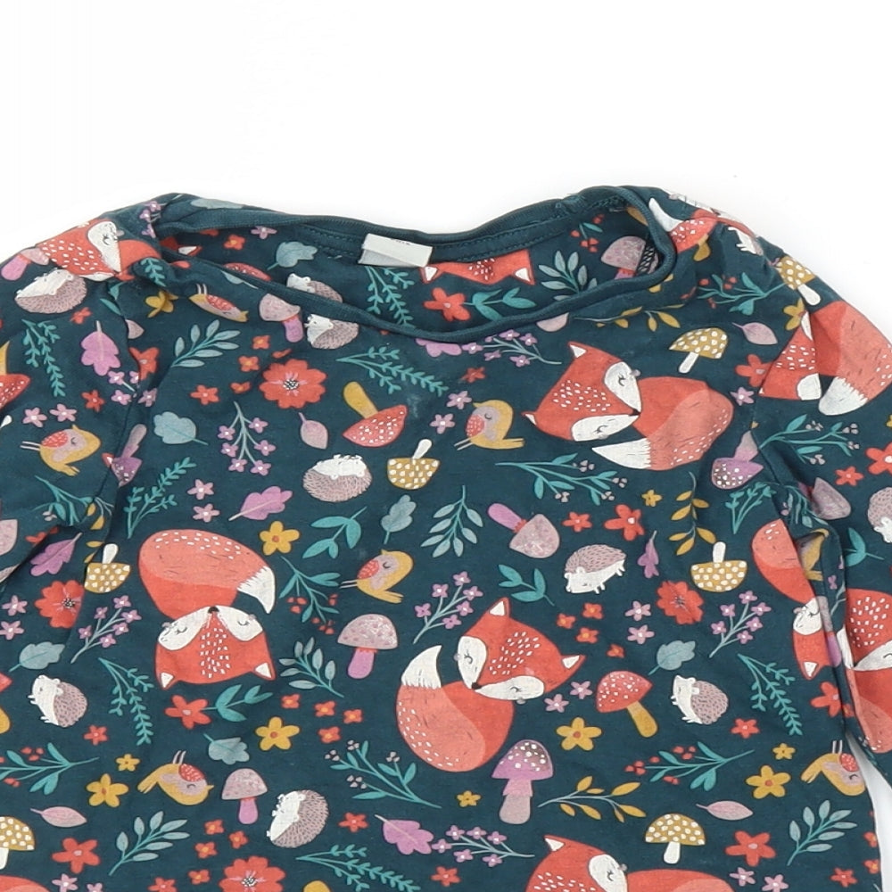 TU Girls Green Animal Print  Basic T-Shirt Size 2-3 Years