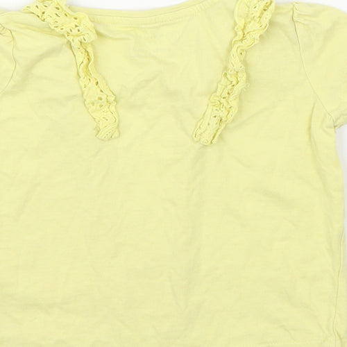 Primark Girls Yellow   Basic T-Shirt Size 3-4 Years