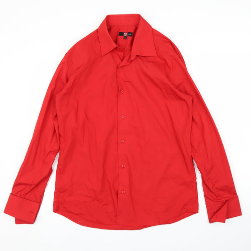 S+ Collection Mens Red    Button-Up Size L