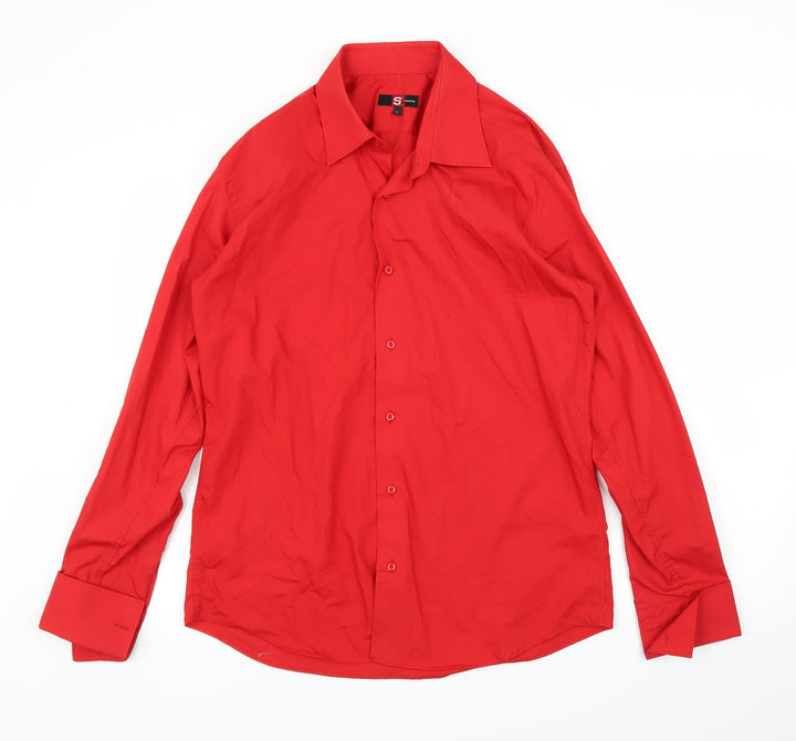 S+ Collection Mens Red    Button-Up Size L