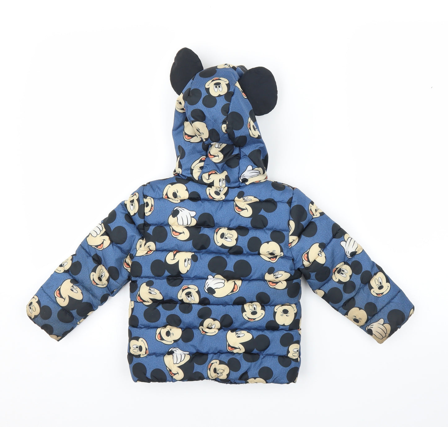Disney Boys Blue   Puffer Jacket Coat Size 2 Years  - Mickey Mouse