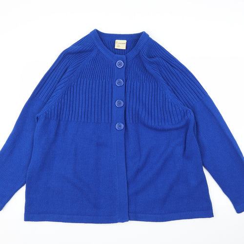 Being Casual Womens Blue   Cardigan Jumper Size 24