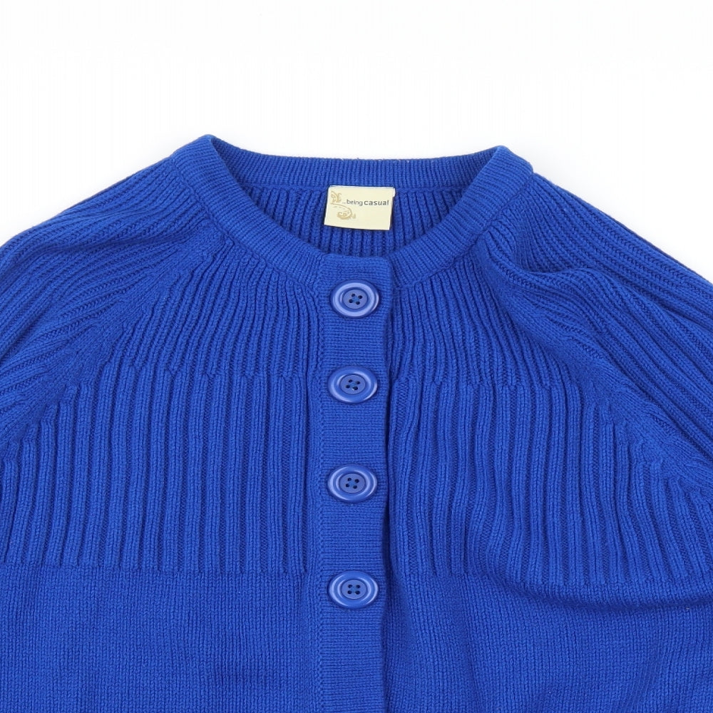 Being Casual Womens Blue   Cardigan Jumper Size 24