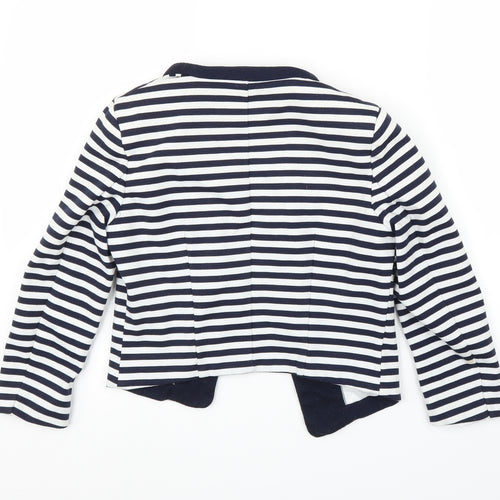H&M Womens Blue Striped  Cardigan Jumper Size 8