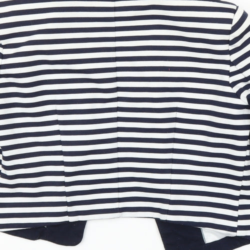 H&M Womens Blue Striped  Cardigan Jumper Size 8