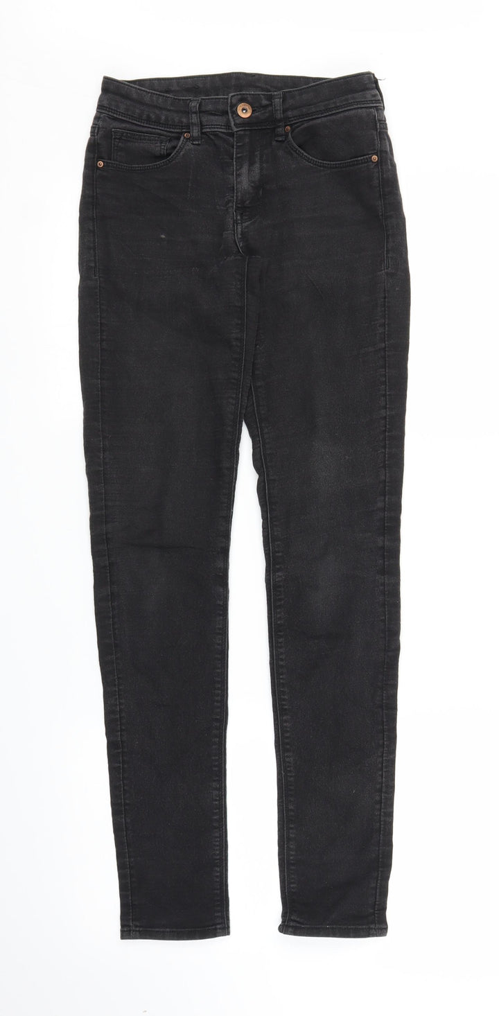 H&M Womens Black  Denim Skinny Jeans Size 6 L28 in