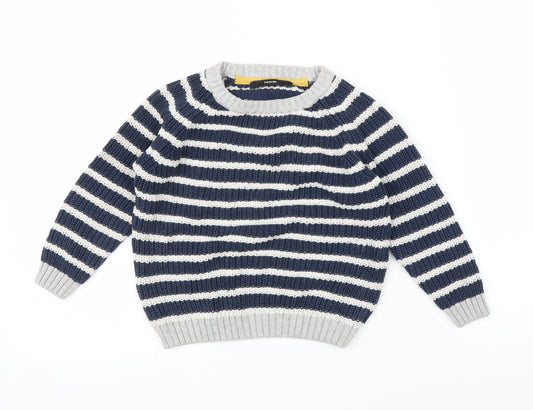 George Boys Blue Striped  Pullover Jumper Size 2 Years