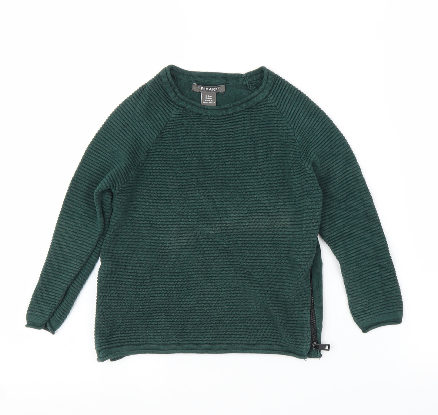 Primark Boys Green   Pullover Jumper Size 3-4 Years