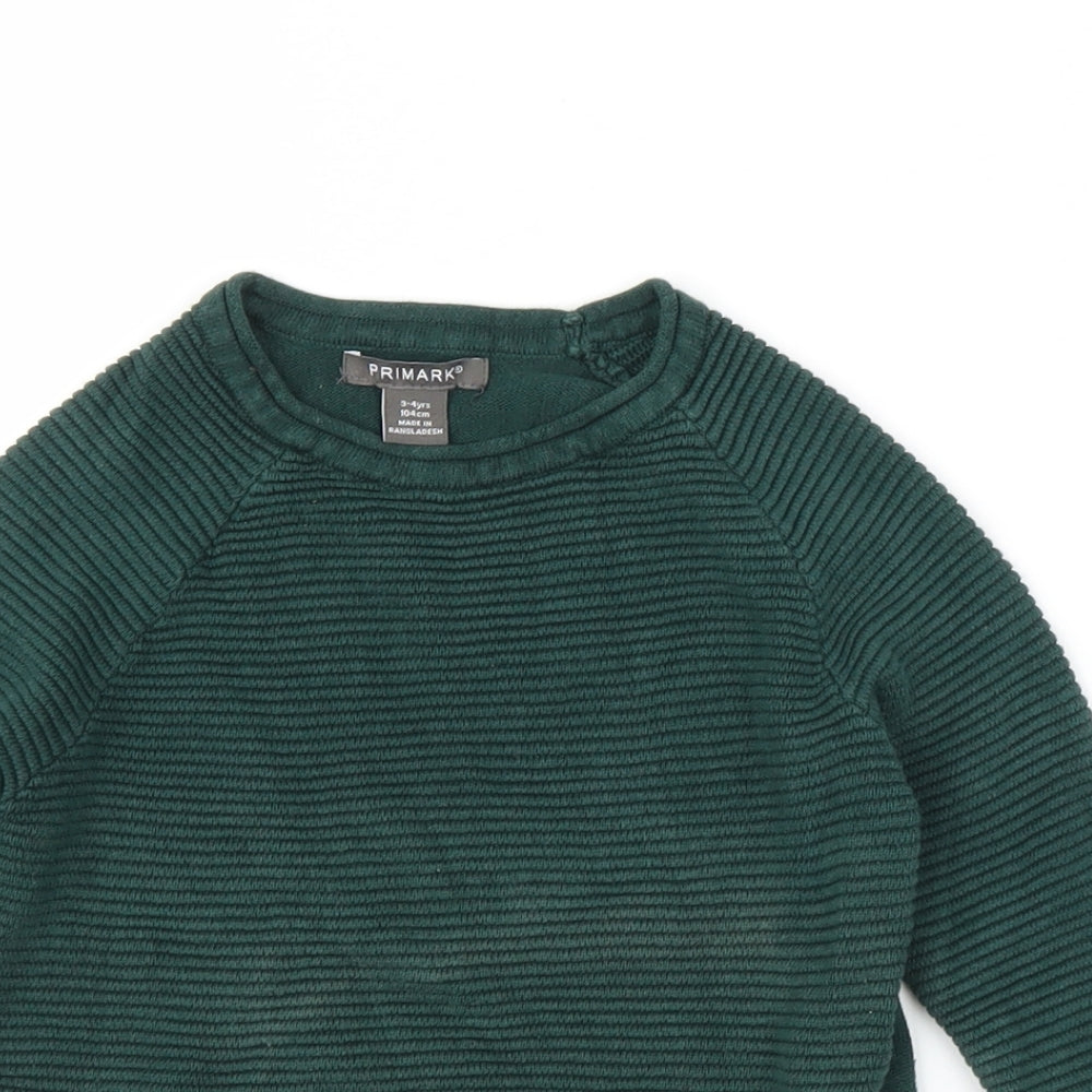 Primark Boys Green   Pullover Jumper Size 3-4 Years