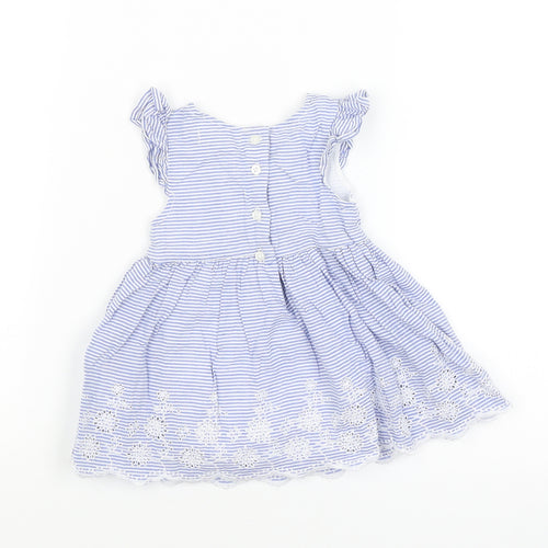 Primark Baby Blue Striped  Fit & Flare  Size 0-3 Months