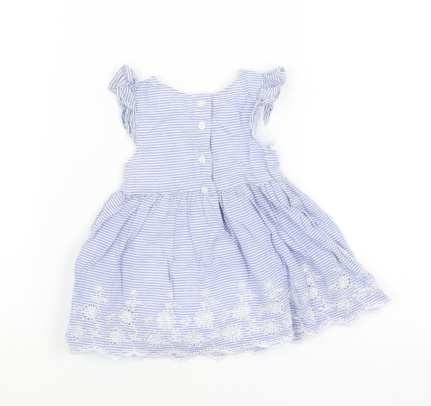 Primark Baby Blue Striped  Fit & Flare  Size 0-3 Months