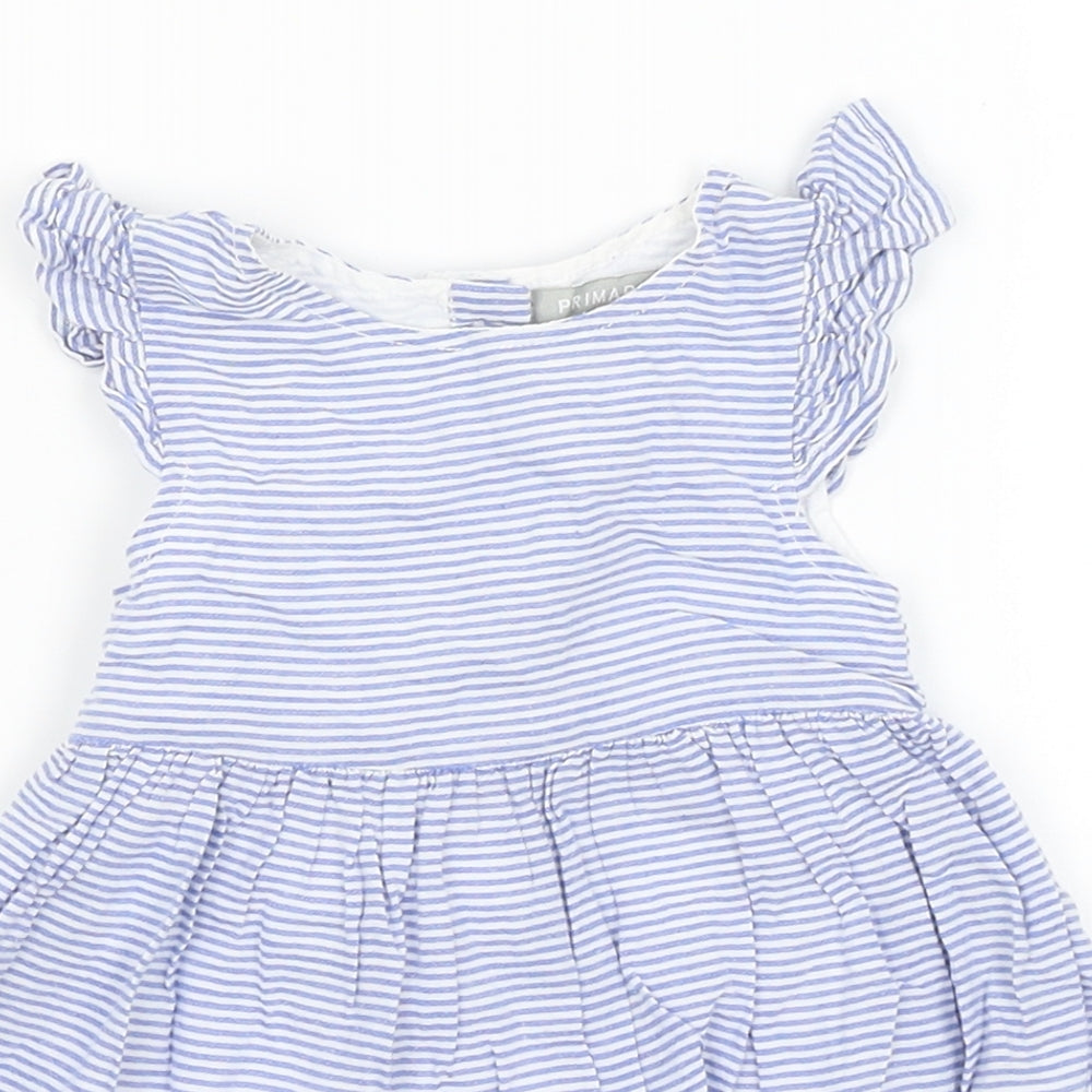Primark Baby Blue Striped  Fit & Flare  Size 0-3 Months