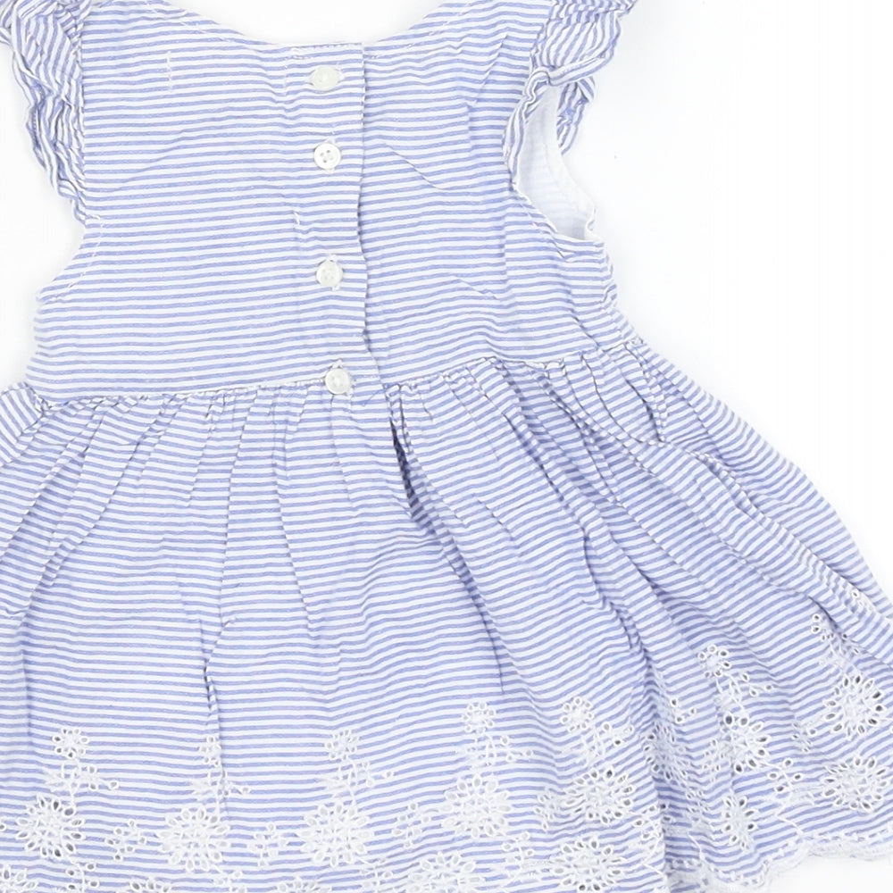 Primark Baby Blue Striped  Fit & Flare  Size 0-3 Months