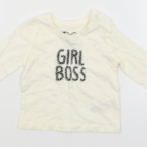 Primark Baby White   Basic T-Shirt Size 0-3 Months  - Girl Boss