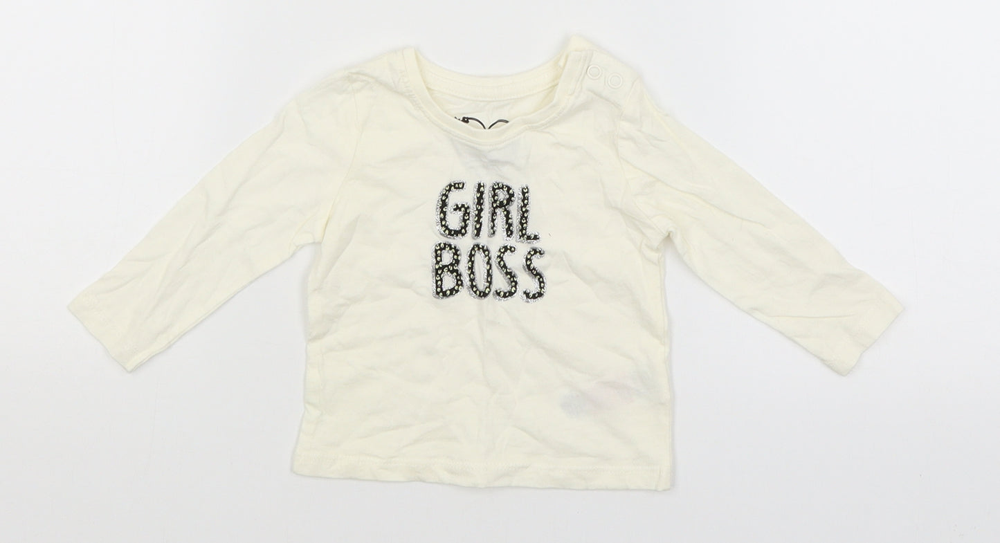 Primark Baby White   Basic T-Shirt Size 0-3 Months  - Girl Boss