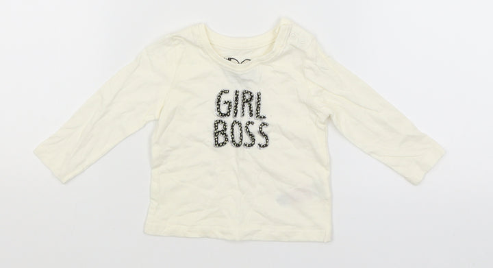 Primark Baby White   Basic T-Shirt Size 0-3 Months  - Girl Boss