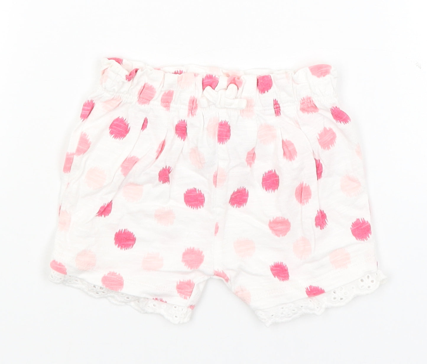 F&F Baby White Polka Dot  Cropped Trousers Size 3-6 Months