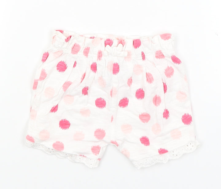F&F Baby White Polka Dot  Cropped Trousers Size 3-6 Months