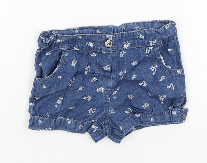 Primark Baby Blue Floral Cropped Trousers Size 9-12 Months