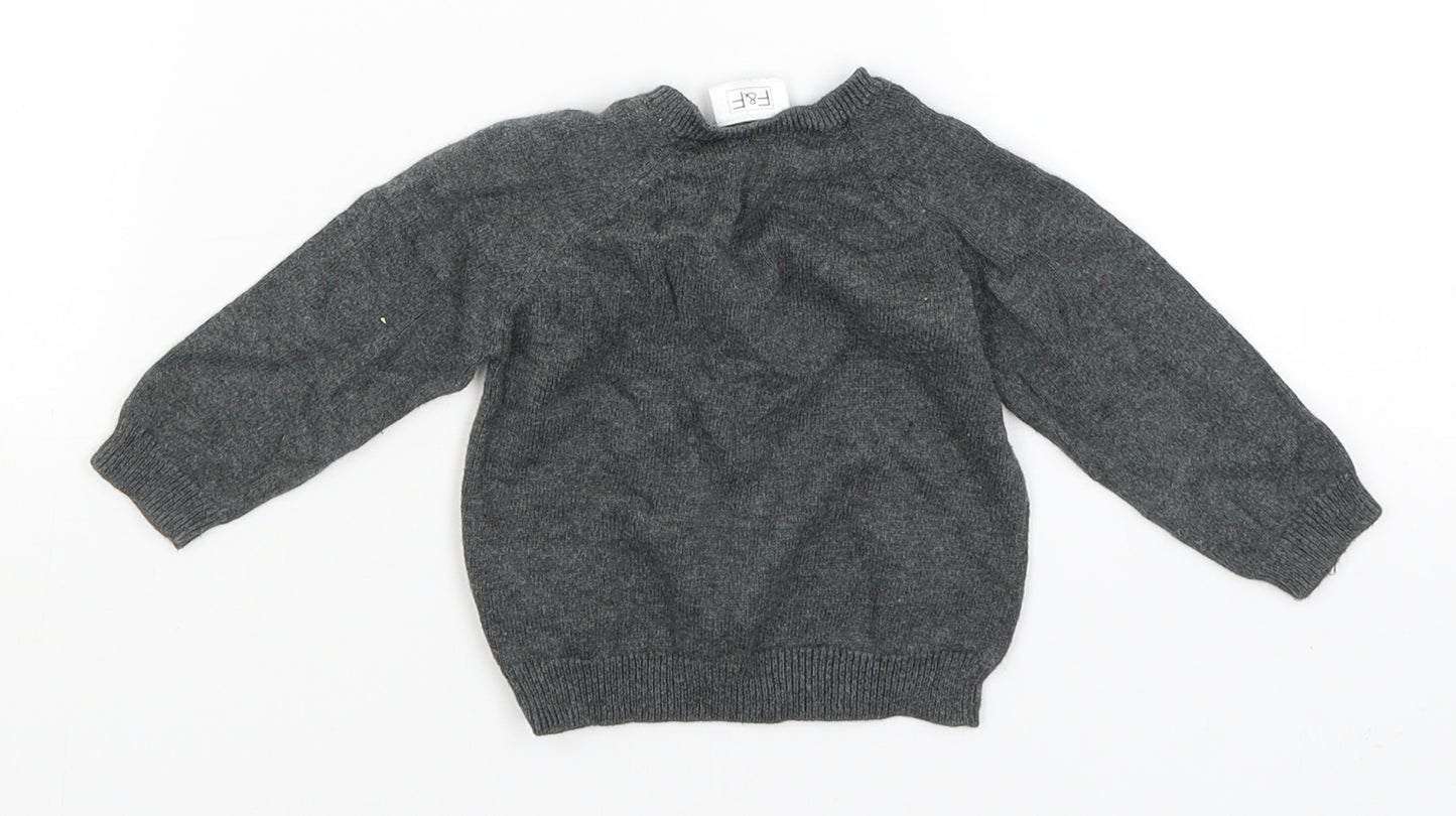 F&F Baby Grey   Pullover Jumper Size 0-3 Months  - Skull and Crossbones