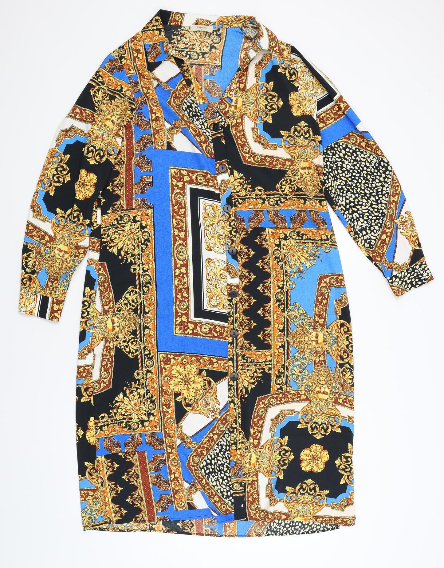Papaya Womens Multicoloured Paisley  Shirt Dress  Size 16