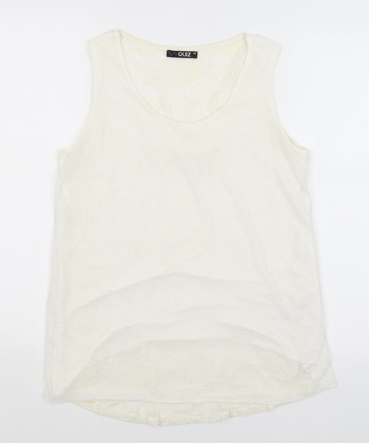 Quiz Womens White Basic Tank Size M