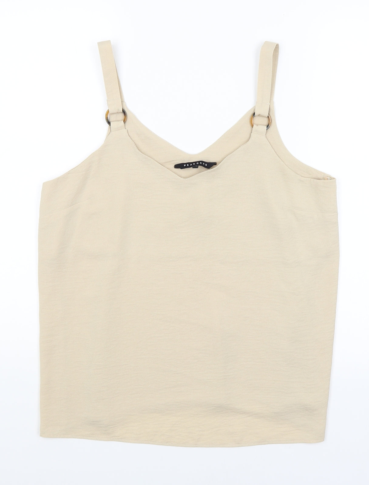 Peacocks Womens Beige   Basic Tank Size 14