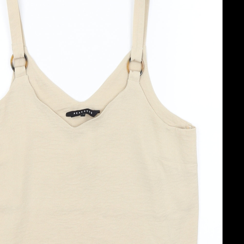 Peacocks Womens Beige   Basic Tank Size 14