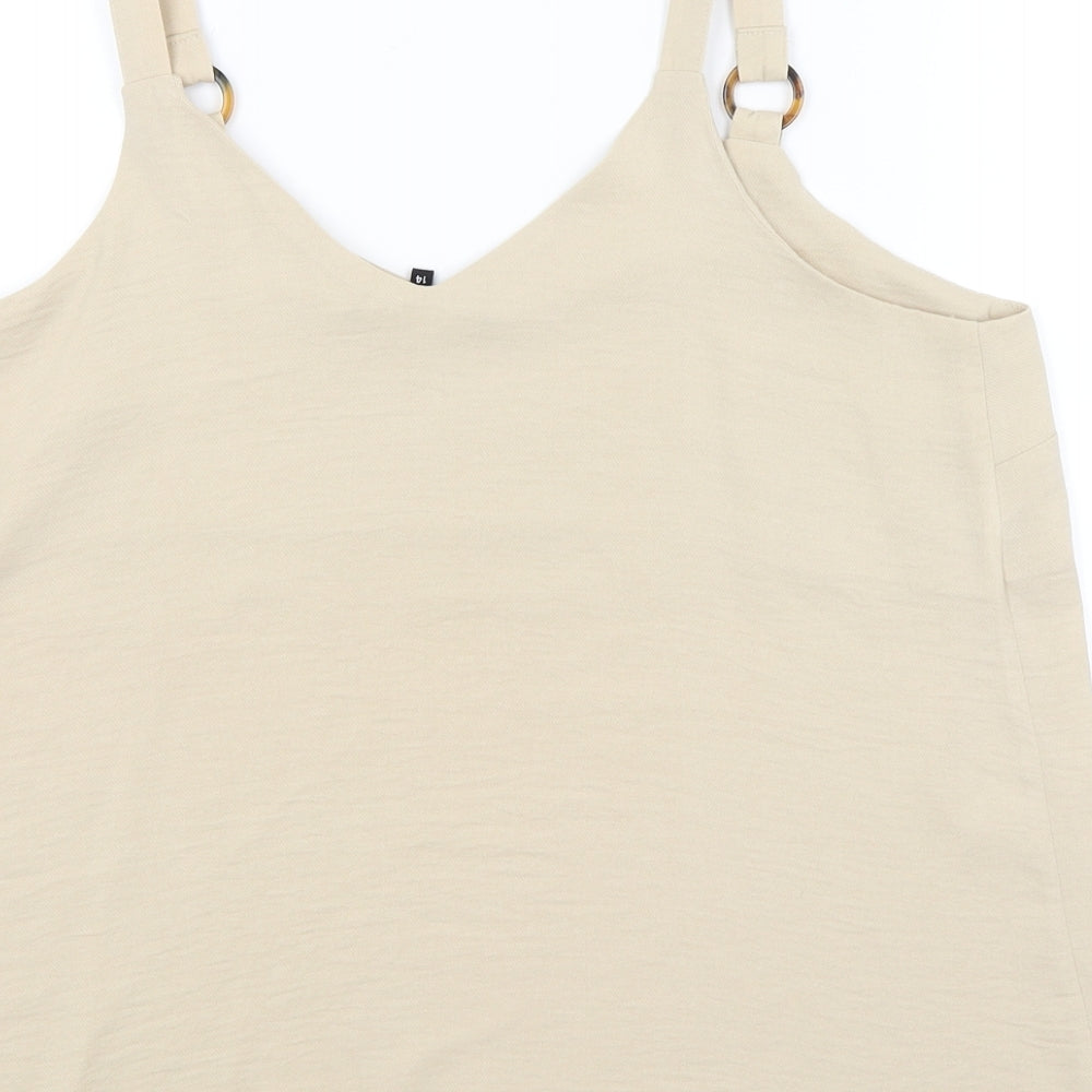 Peacocks Womens Beige   Basic Tank Size 14