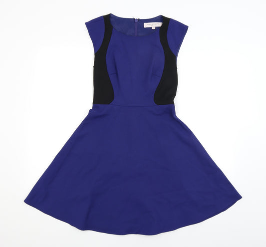 Front view of French Connection women’s blue fit & flare, size UK 6