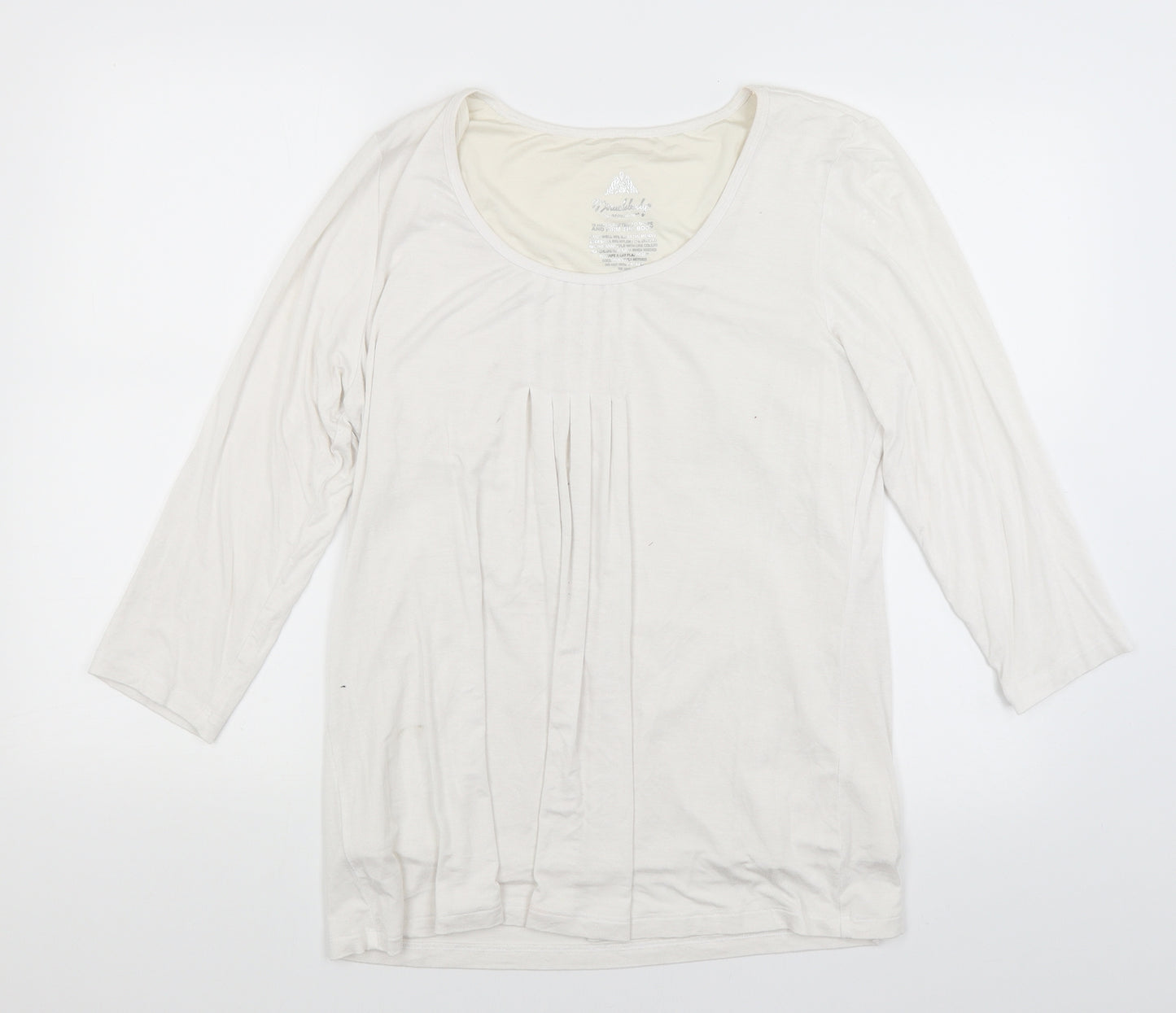 MiracleBody Womens White   Basic T-Shirt Size XL