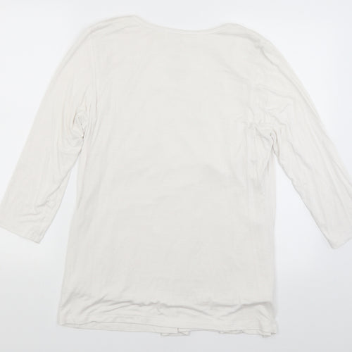MiracleBody Womens White   Basic T-Shirt Size XL