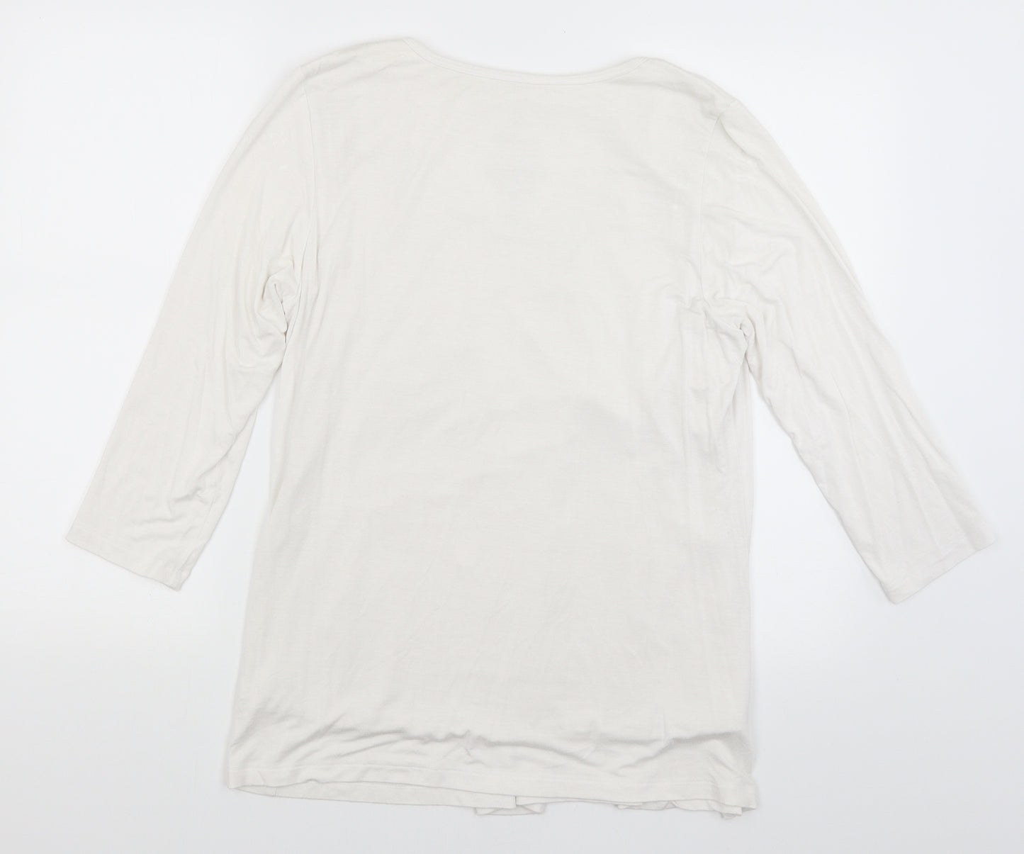 MiracleBody Womens White   Basic T-Shirt Size XL