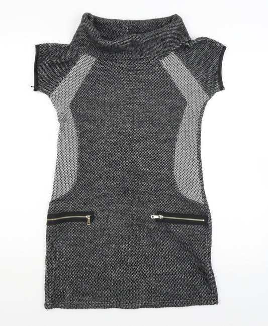 Front view of Quiz women’s grey bodycon, size UK 8
