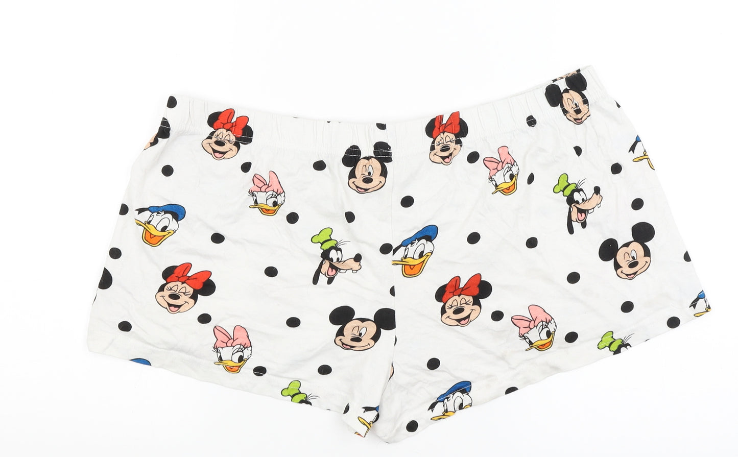 Primark Womens White   Hot Pants Shorts Size 16 - Disney Characters