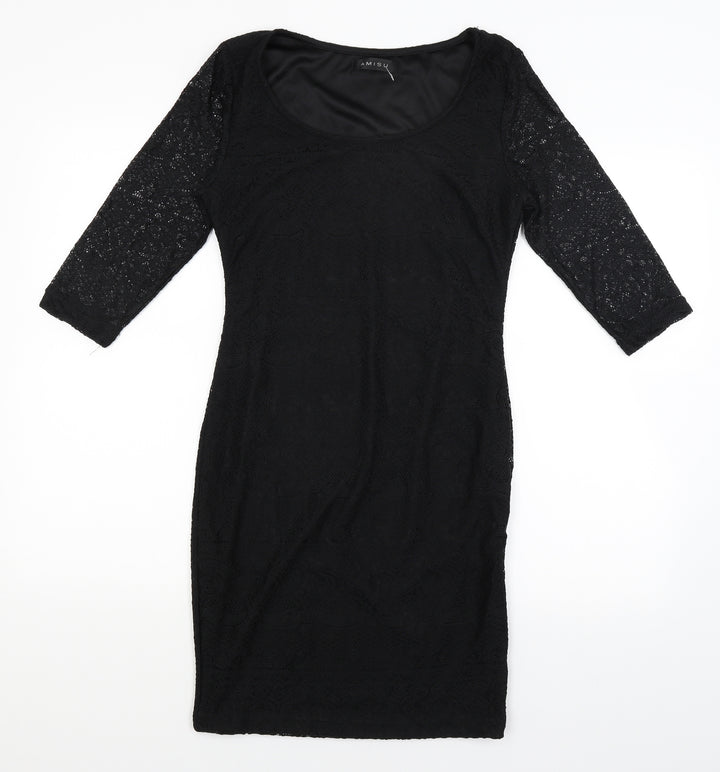 Amisu Womens Black Bodycon Size 8