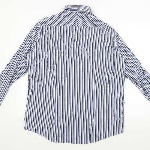 Osbourne Mens Blue Striped   Dress Shirt Size 17