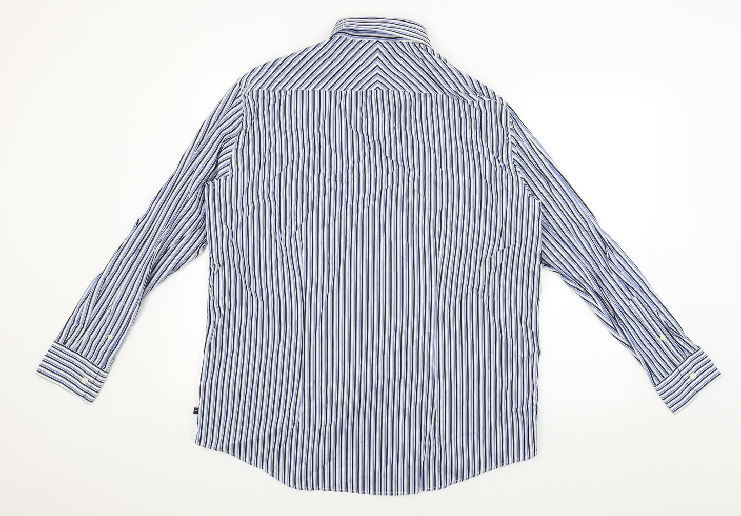 Osbourne Mens Blue Striped   Dress Shirt Size 17